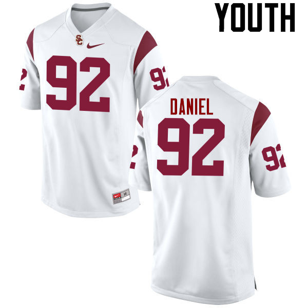 Youth #92 Jacob Daniel USC Trojans College Football Jerseys-White